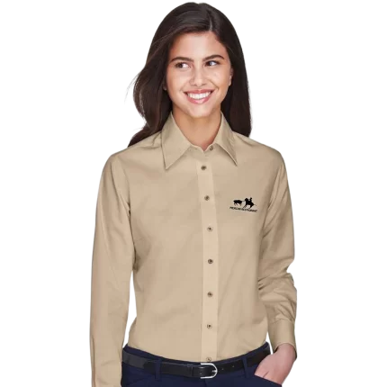 Camisa Harriton Dama Manga Larga Stain Release